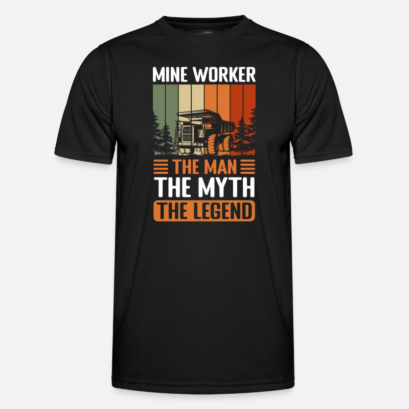 Bergmann Männer Minenarbeiter Helm - Männer Funktions-T-Shirt - Schwarz