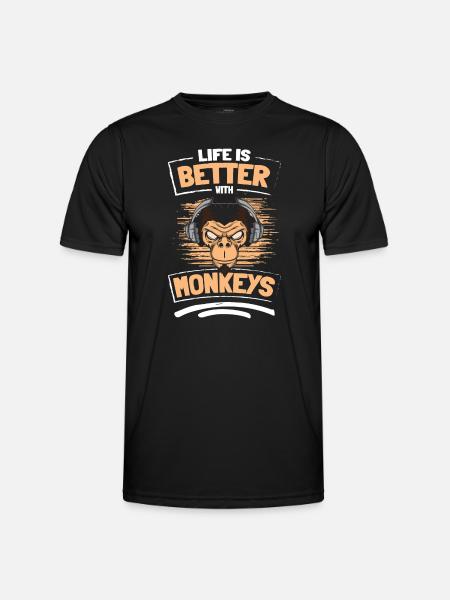 Monkeys funny kids - Men's Functional T-Shirt - black