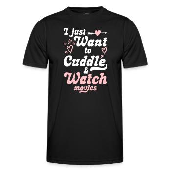 Schmusen Teddybär Beziehung Romantisch - Männer Funktions-T-Shirt - Schwarz - Vorne - AI Model Male 178 dark (178cm)