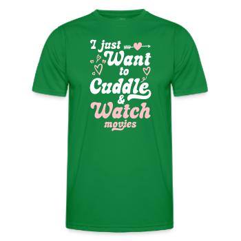 Schmusen Teddybär Beziehung Romantisch - Männer Funktions-T-Shirt - Kelly Green - Vorne - AI Model Male 178 dark (178cm)