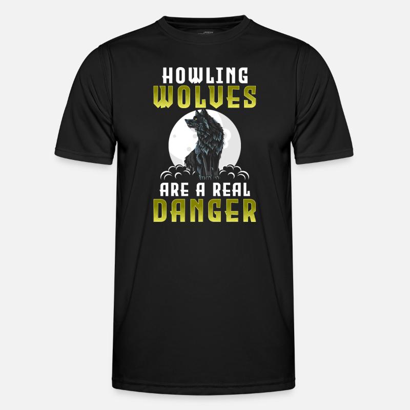 Wolf Mystic Moon - Men's Functional T-Shirt - black