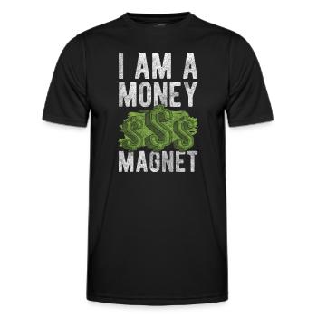 Wealth Finance Bonheur Business - T-shirt sport Homme - noir - Devant - AI Model Male 178 dark (178cm)