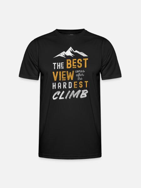 Mountaineer Nature Man Hike Destination - Men's Functional T-Shirt - black