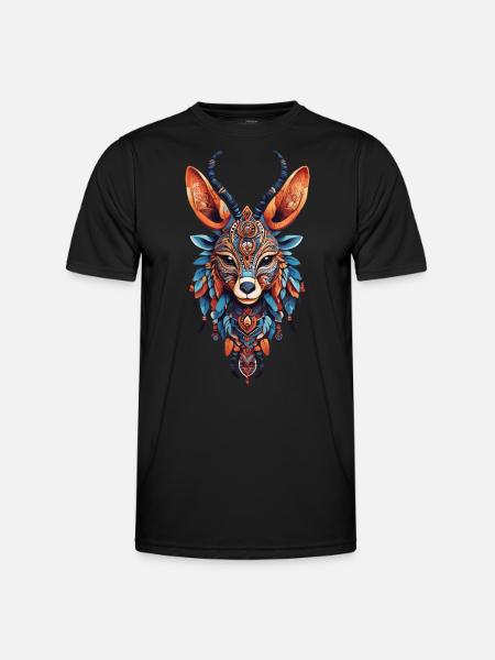 Conception de Mandala gazelle africaine - T-shirt sport Homme - noir