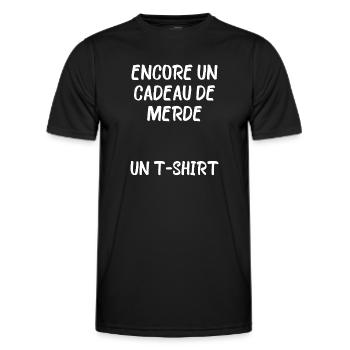 encore un cadeau de merde un t shirt - T-shirt sport Homme - noir - Devant - AI Model Male 178 dark (178cm)