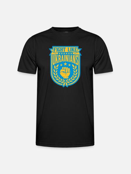 fight like ukrainians quote - Men's Functional T-Shirt - black