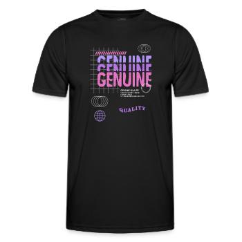 Genuine Streetwear - Männer Funktions-T-Shirt - Schwarz - Vorne - AI Model Male 178 dark (178cm)