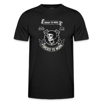 Born To Ride MC Skull Piston Design - T-shirt sport Homme - noir - Devant - AI Model Male 178 dark (178cm)