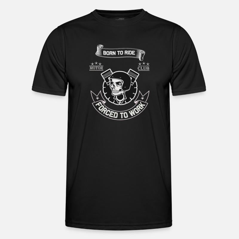 Born To Ride MC Skull Piston Design - Men's Functional T-Shirt - black