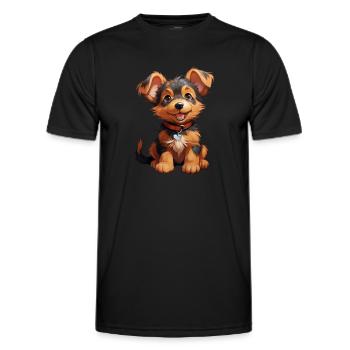 Chibi dog - Men's Functional T-Shirt - black - Front - AI Model Male 178 dark (178cm)