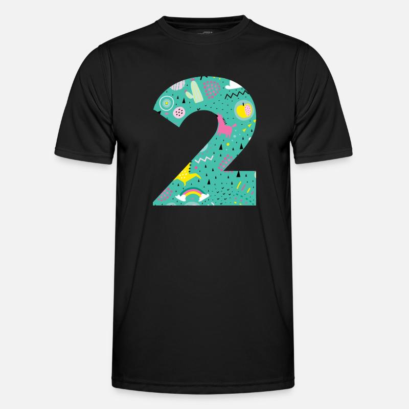 Personalized Birthday Number 2 - Men's Functional T-Shirt - black