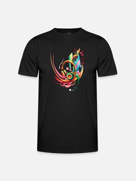 Splash Kopfhörer - Männer Funktions-T-Shirt - Schwarz