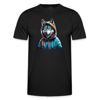 Coolest Wolf in Town - Männer Funktions-T-Shirt - Schwarz - Vorne - AI Model Male 178 dark (178cm)