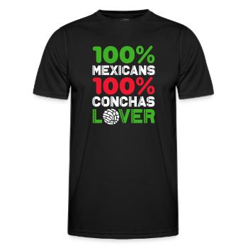 mexicans 100 per cent conchas lover Design - Men's Functional T-Shirt - black - Front - AI Model Male 178 dark (178cm)