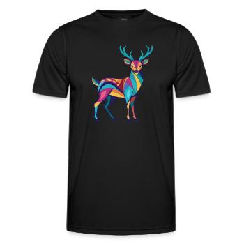 Reh - Bunt und lebhaft - Männer Funktions-T-Shirt - Schwarz - Vorne - AI Model Male 178 dark (178cm)