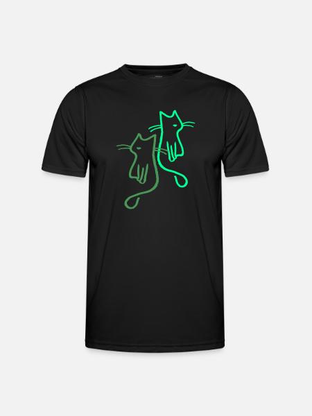 Cats Cat Retro Gift - Men's Functional T-Shirt - black