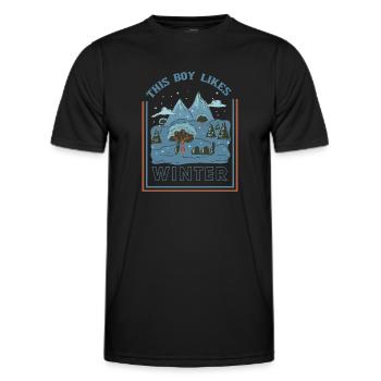 Junge mag Wintersaison Gemütliche Schneelandschaft - Männer Funktions-T-Shirt - Schwarz - Vorne - AI Model Male 178 dark (178cm)