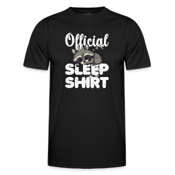 Raccoon Official Sleep Shirt Lazy Relax - Men's Functional T-Shirt - black - Front - AI Model Male 178 dark (178cm)