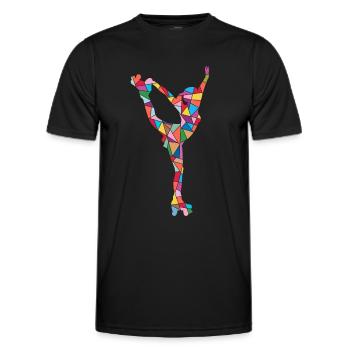 Roller Skate Kids Roller Skating Girls Roller Skates - Men's Functional T-Shirt - black - Front - AI Model Male 178 dark (178cm)