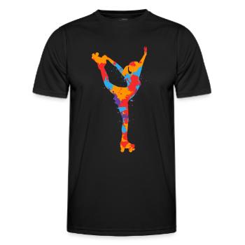 Roller Skates Colorful Roller Skates Girls Roller Skate - Men's Functional T-Shirt - black - Front - AI Model Male 178 dark (178cm)