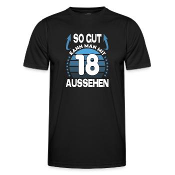 Geburtstag 18 Jahre So gut aussehen Retro Vintage - Männer Funktions-T-Shirt - Schwarz - Vorne - AI Model Male 178 dark (178cm)
