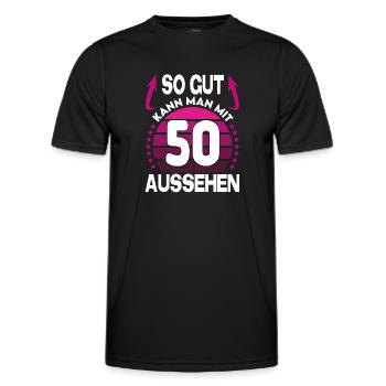Geburtstag 50 Jahre So gut aussehen Retro Vintage - Männer Funktions-T-Shirt - Schwarz - Vorne - AI Model Male 178 dark (178cm)