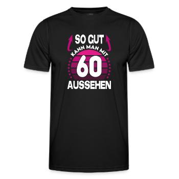Geburtstag 60 Jahre So gut aussehen Retro Vintage - Männer Funktions-T-Shirt - Schwarz - Vorne - AI Model Male 178 dark (178cm)