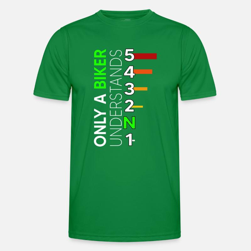 motorcycle 5 speed moped biker mz one down four up S5 Men's Functional T-Shirt