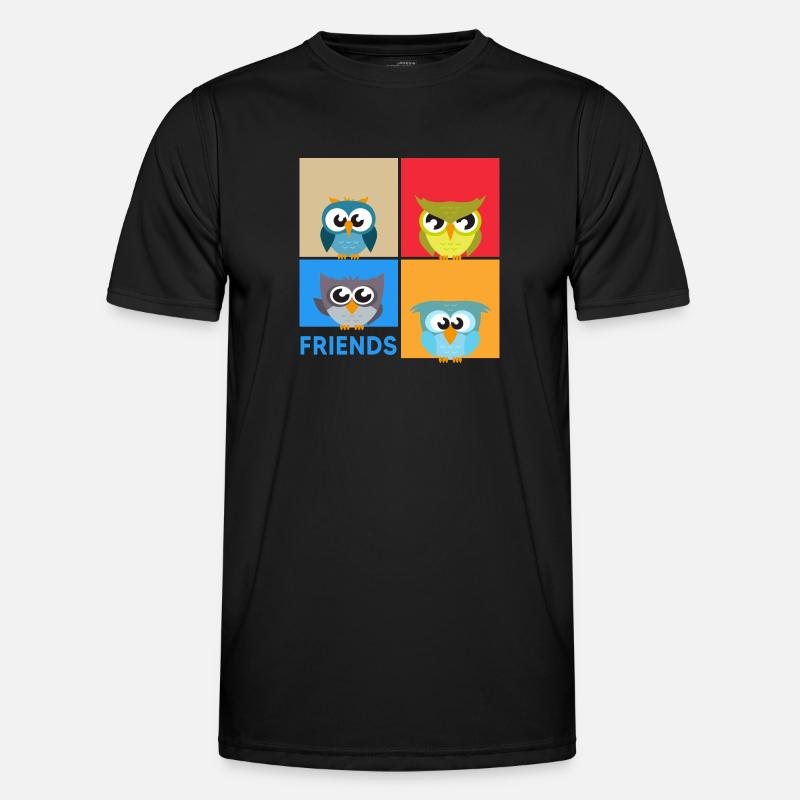 Eule "bunte Eulen" eulenchaos Eulen-Kunst - Männer Funktions-T-Shirt - Schwarz