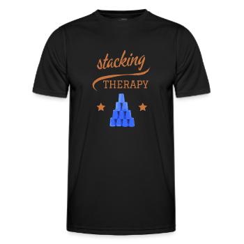 CUP STACKING SPORT STACKING THERAPY - Men's Functional T-Shirt - black - Front - AI Model Male 178 dark (178cm)