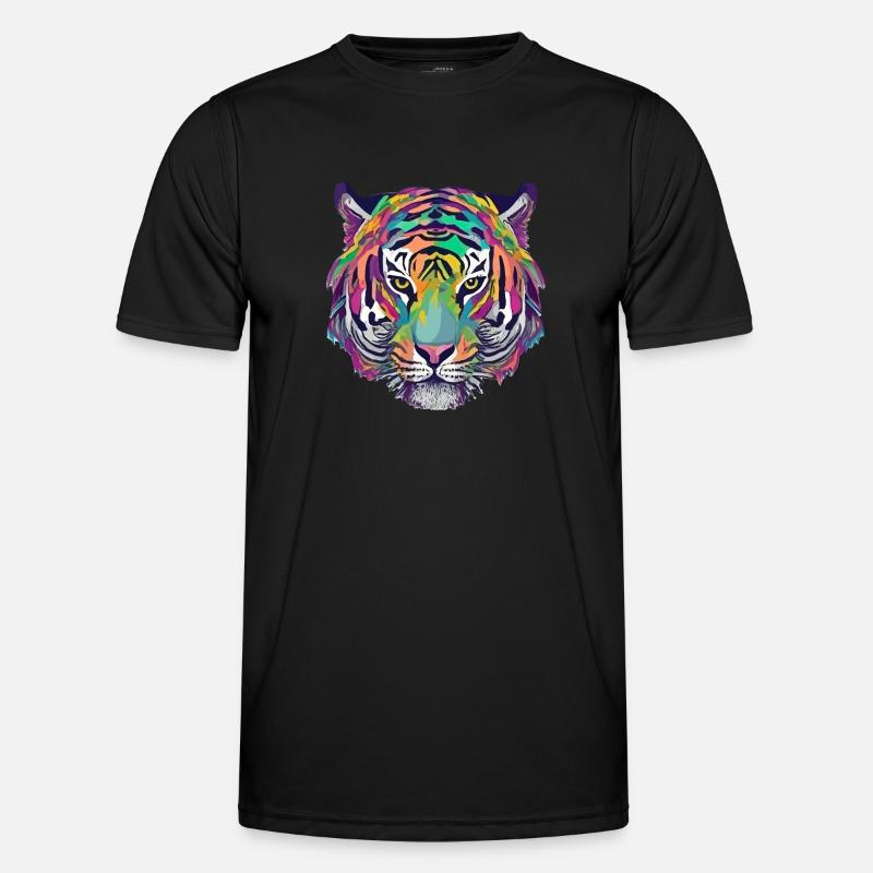 Tiger Kopf Graphic Tee Illustration Art Comic Männer Funktions-T-Shirt