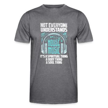 La house music que seuls les vrais DJ comprennent - T-shirt sport Homme - mélange sombre  - Devant - AI Model Male 178 dark (178cm)