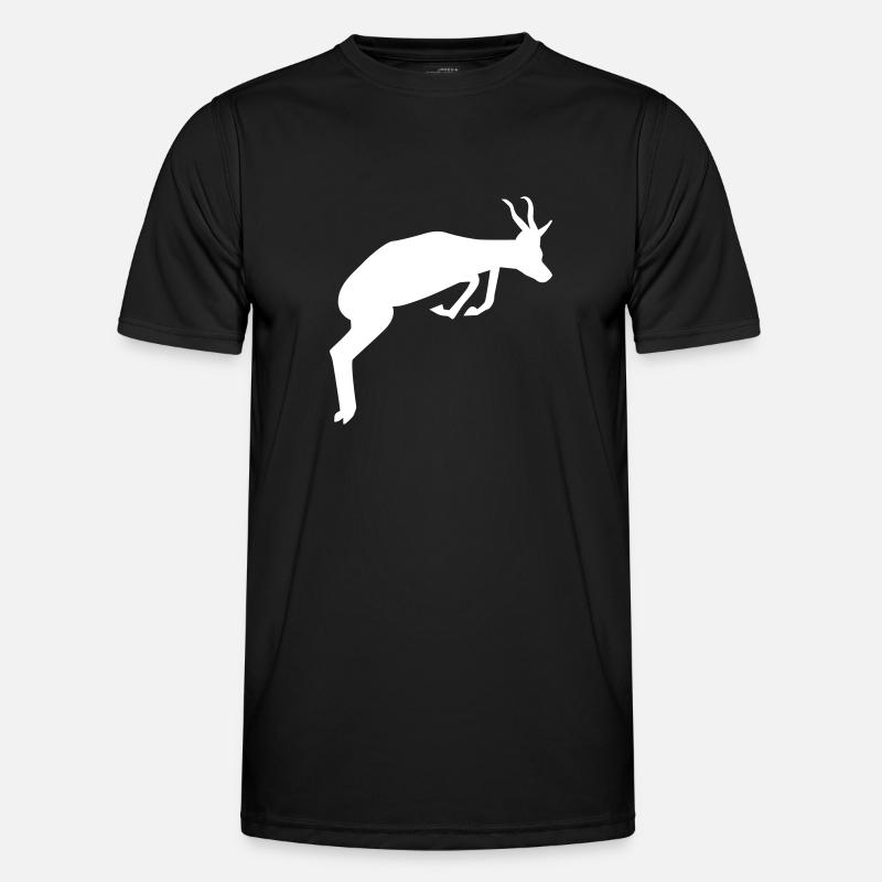 Springbock - Männer Funktions-T-Shirt - Schwarz