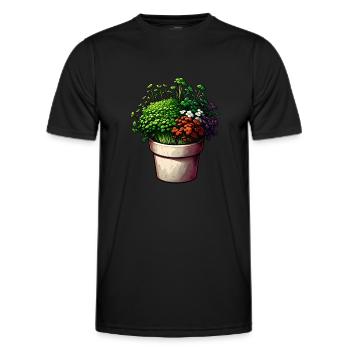 Microgreens Agriculture Vegan Sprouts - Men's Functional T-Shirt - black - Front - AI Model Male 178 dark (178cm)