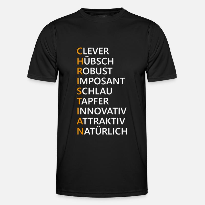 Christian Name Geschenk - Männer Funktions-T-Shirt - Schwarz