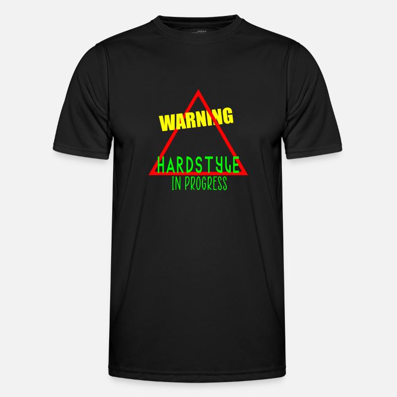 Warning hardstyle in progress - Men's Functional T-Shirt - black