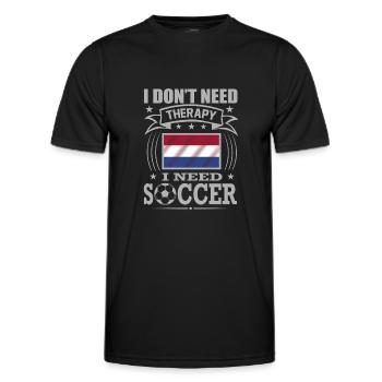 Netherland Soccer Football 2022 WM - T-shirt sport Homme - noir - Devant - AI Model Male 178 dark (178cm)