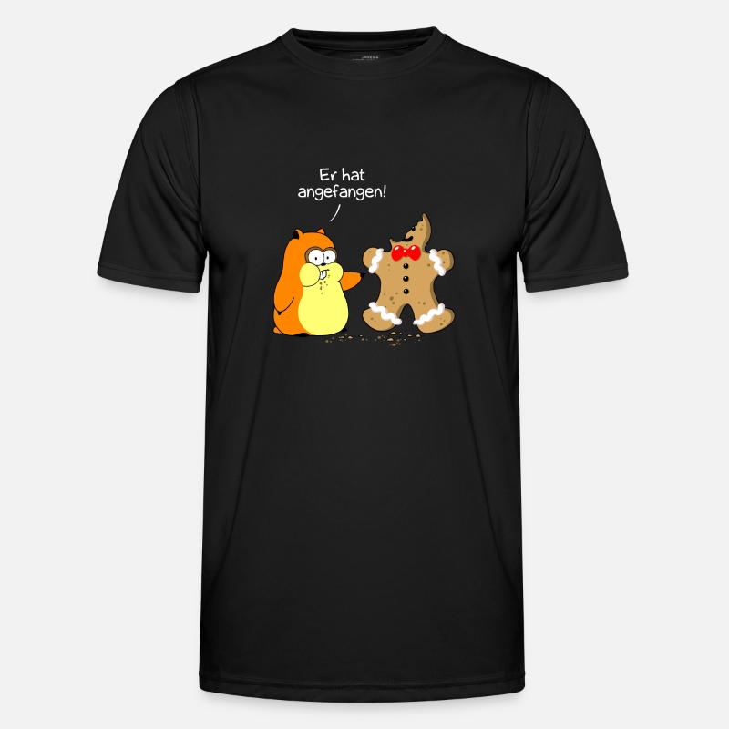 Hamster vs. Lebkuchenmann (whiteline) Männer Funktions-T-Shirt