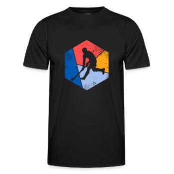 Joueur de hockey sur gazon vintage Joueur de hockey sur gazon - T-shirt sport Homme - noir - Devant - AI Model Male 178 dark (178cm)