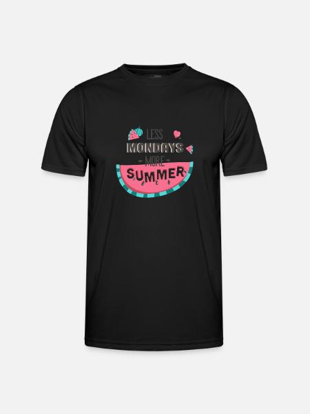 Less Mondays-Typografie - Männer Funktions-T-Shirt - Schwarz
