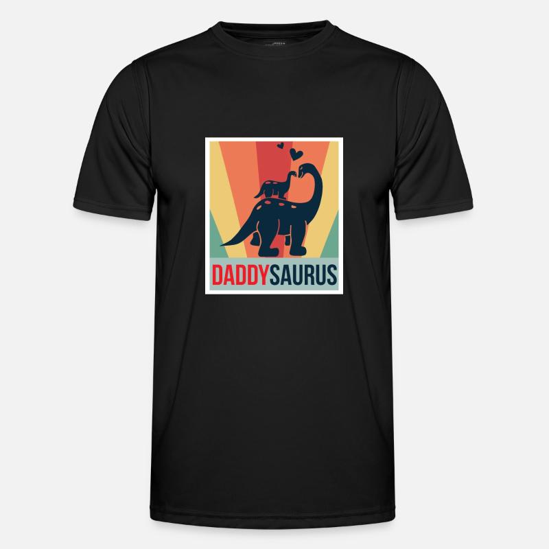 Daddy Saurus Father's Day Dino - Men's Functional T-Shirt - black