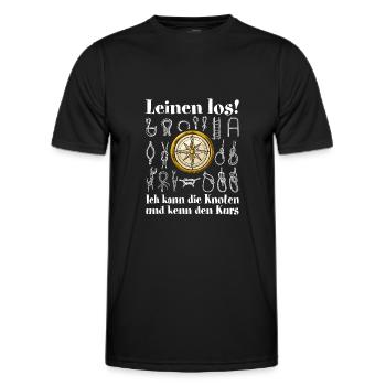 Leinen los! Ich kann die Knoten und kenne den Kurs - Männer Funktions-T-Shirt - Schwarz - Vorne - AI Model Male 178 dark (178cm)