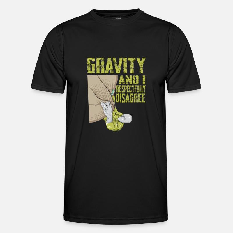Funny Climber Rock Climbing Gravity - Men's Functional T-Shirt - black