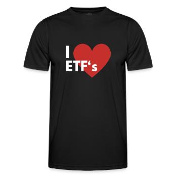 I Love ETF Index Funds Save Investment Equity Funds - Men's Functional T-Shirt - black - Front - AI Model Male 178 dark (178cm)