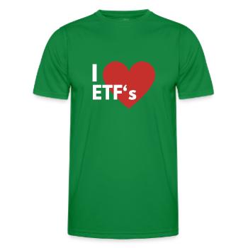 I Love ETF Index Funds Save Investment Equity Funds - Men's Functional T-Shirt - kelly green - Front - AI Model Male 178 dark (178cm)