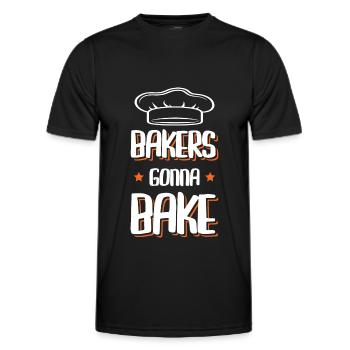 backen bäcker - Männer Funktions-T-Shirt - Schwarz - Vorne - AI Model Male 178 dark (178cm)