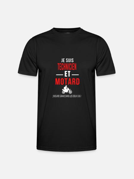 motard et TECHNICIEN - T-shirt sport Homme - noir