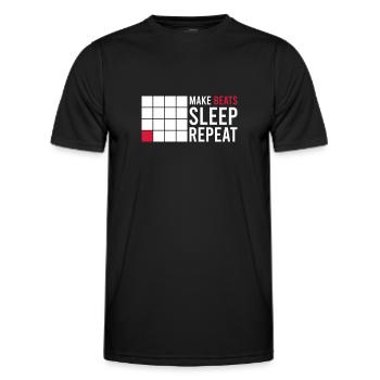 FAITES RÉPÉTER LES BATTEMENTS DU SOMMEIL - T-shirt sport Homme - noir - Devant - AI Model Male 178 dark (178cm)
