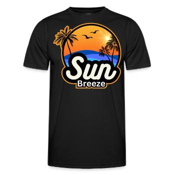 SUN Breeze - Urlaubsmotiv mit Palmen am Meer - Männer Funktions-T-Shirt - Schwarz - Vorne - AI Model Male 178 dark (178cm)