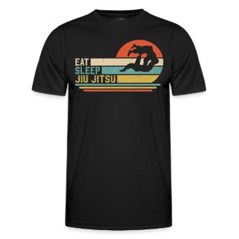eat sleep jiu jitsu - Männer Funktions-T-Shirt - Schwarz - Vorne - AI Model Male 178 dark (178cm)